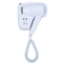 سشوار دیواری 1300 وات گرین مدل G28، موتور AC، وزن 1000 گرم، دارای سری متمرکز‌کننده باریک با ویژگی صاف‌کنندگی، حجم‌دهندگی، با قابلیت خشک‌کردن سریع