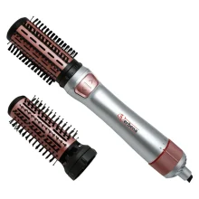 سشوار برس‌دار چرخشی 1000 وات وربنا مدل VR-9915، موتور AC، وزن 150 گرم، المنت سرامیک، دارای سری چرخشی با ویژگی صاف‌کنندگی، با قابلیت باد سرد، فناوری تولید یون