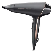 سشوار حرفه‌ای 2400 وات رمینگتون مدل AC9140B Proluxe، موتور AC، وزن 300 گرم، دارای سری متمرکز‌کننده با ویژگی صاف‌کنندگی، با قابلیت باد سرد، عملکرد توربو، فناوری تولید یون