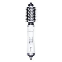 سشوار برس‌دار چرخشی 900 وات شینون مدل SH-8228، موتور AC، وزن 400 گرم، دارای سری برس‌دار گرد پهن با ویژگی صاف‌کنندگی، حجم‌دهندگی، با قابلیت تنظیم دما، سیم گردان