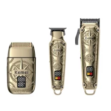 ماشین اصلاح موی سر و صورت شارژی کیمی مدل KM-8558 3in1 مجموعه 3 عددی