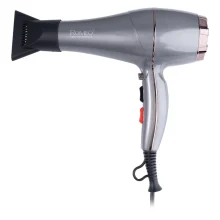 سشوار حرفه‌ای 2200 وات رومئو مدل RM-5858، موتور AC، وزن 450 گرم، المنت فلز، دارای سری متمرکز‌کننده باریک با ویژگی صاف‌کنندگی، حجم‌دهندگی، با قابلیت تنظیم دما، باد سرد