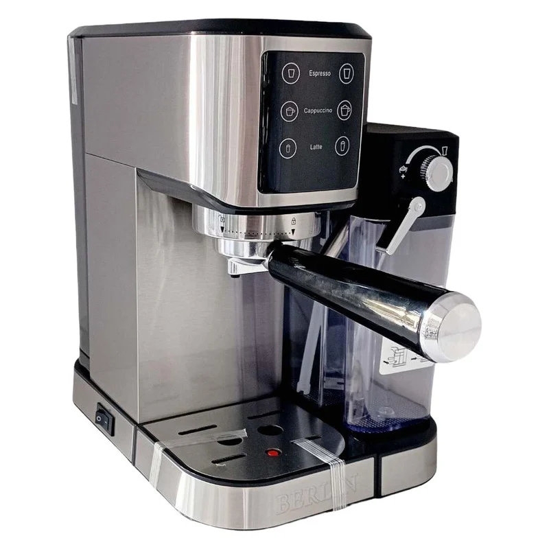 اسپرسوساز 1000 میلیلیتری برلین مدل BE-1700، مناسب تهیه اسپرسو و کاپوچینو، دارای 1 عدد نازل قهوه، حالت آماده به کار، سیستم گرم کردن فنجان اسپرسوساز 1000 میلیلیتری برلین مدل BE-1700، مناسب تهیه اسپرسو و کاپوچینو، دارای 1 عدد نازل قهوه، حالت آماده به کار، سیستم گرم کردن فنجان