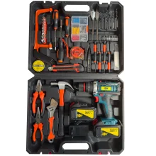 ریل پیچ گوشتی چکشی شارژی 10 میلی متری 212 ولت جاب مدل JB-212 ACCESSORIES مجموعه 199 عددی