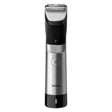 ماشین اصلاح موی صورت فیلیپس مدل BT9810/13 با تیغه استیل ضدزنگ، فناوری PowerAdapt Sensor، استفاده خشک و مرطوب، ضد آب، شانه فلزی قابل تنظیم، باتری لیتیوم یونی با شارژ سریع 60 دقیقه و زمان استفاده 120 دقیقه، طراحی ارگونومیک و منبع انرژی برق و باتری