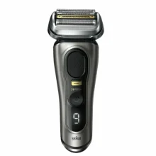 ماشین اصلاح موی صورت براون مدل Series 9 Pro+ 9565cc با 5 تیغه فولاد جراحی، ضدآب و قابل استفاده خشک و مرطوب، باتری لیتیوم یون 60 دقیقه‌ای، سیستم هوشمند نگهداری 6 کاره، شارژ سریع و خط زن Precision ProTrimmer، ساخت آلمان و همراه کیف مسافرتی
