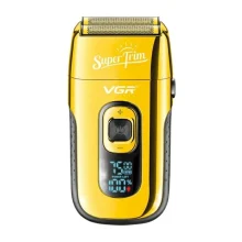 ماشین اصلاح موی صورت وی جی ار مدل V_332 با تکنولوژی برش چرخشی، باتری قابل شارژ 600mAh، قابلیت اصلاح با شماره صفر، تیغه استیل ضدزنگ و برس تمیزکننده همراه